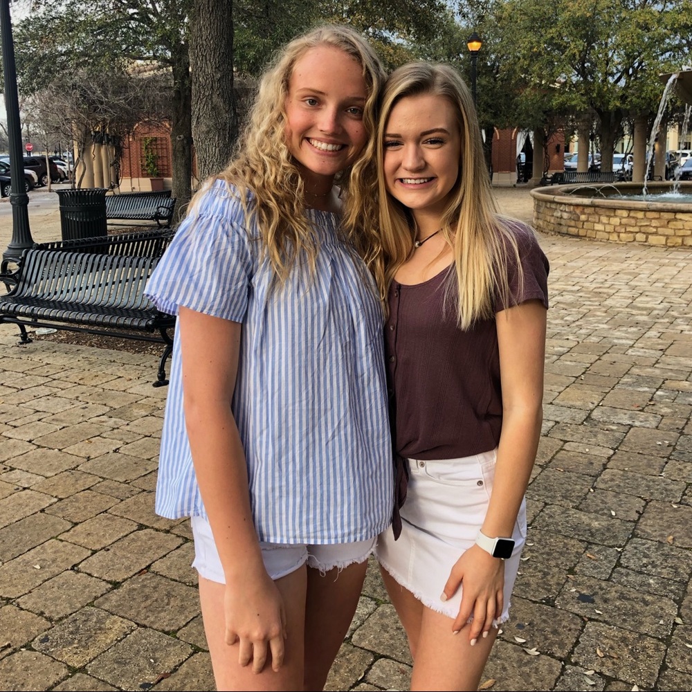 Blue and White Striped Off the Shoulder Top